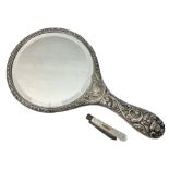 Silver mounted dressing table mirror