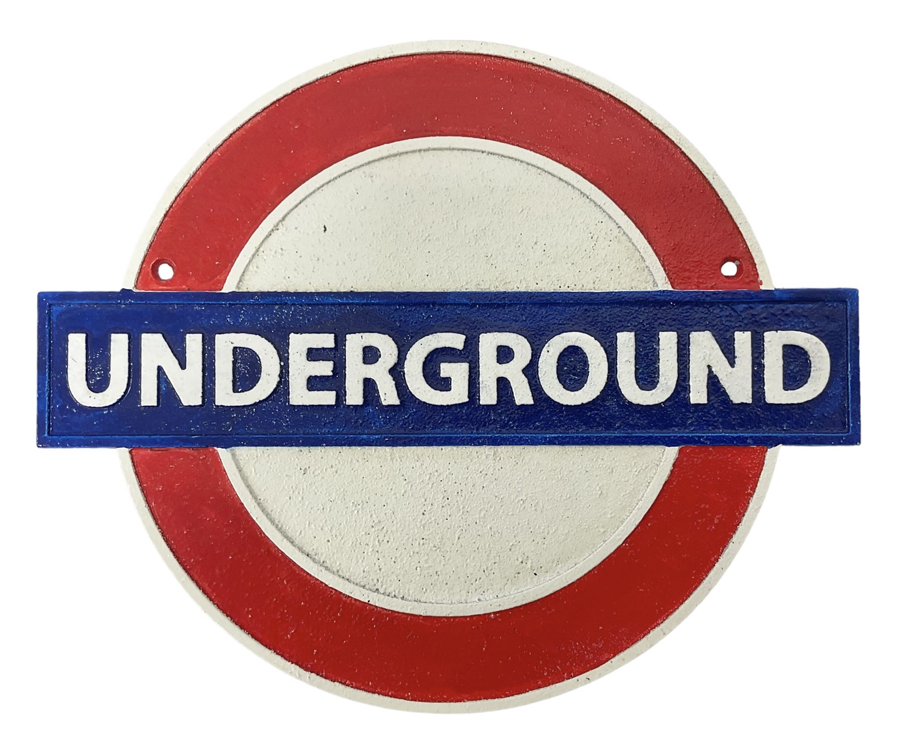 London Underground painted cast metal wall plaque