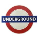 London Underground painted cast metal wall plaque