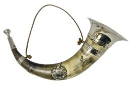 Silver-plate mounted hunting horn