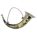 Silver-plate mounted hunting horn