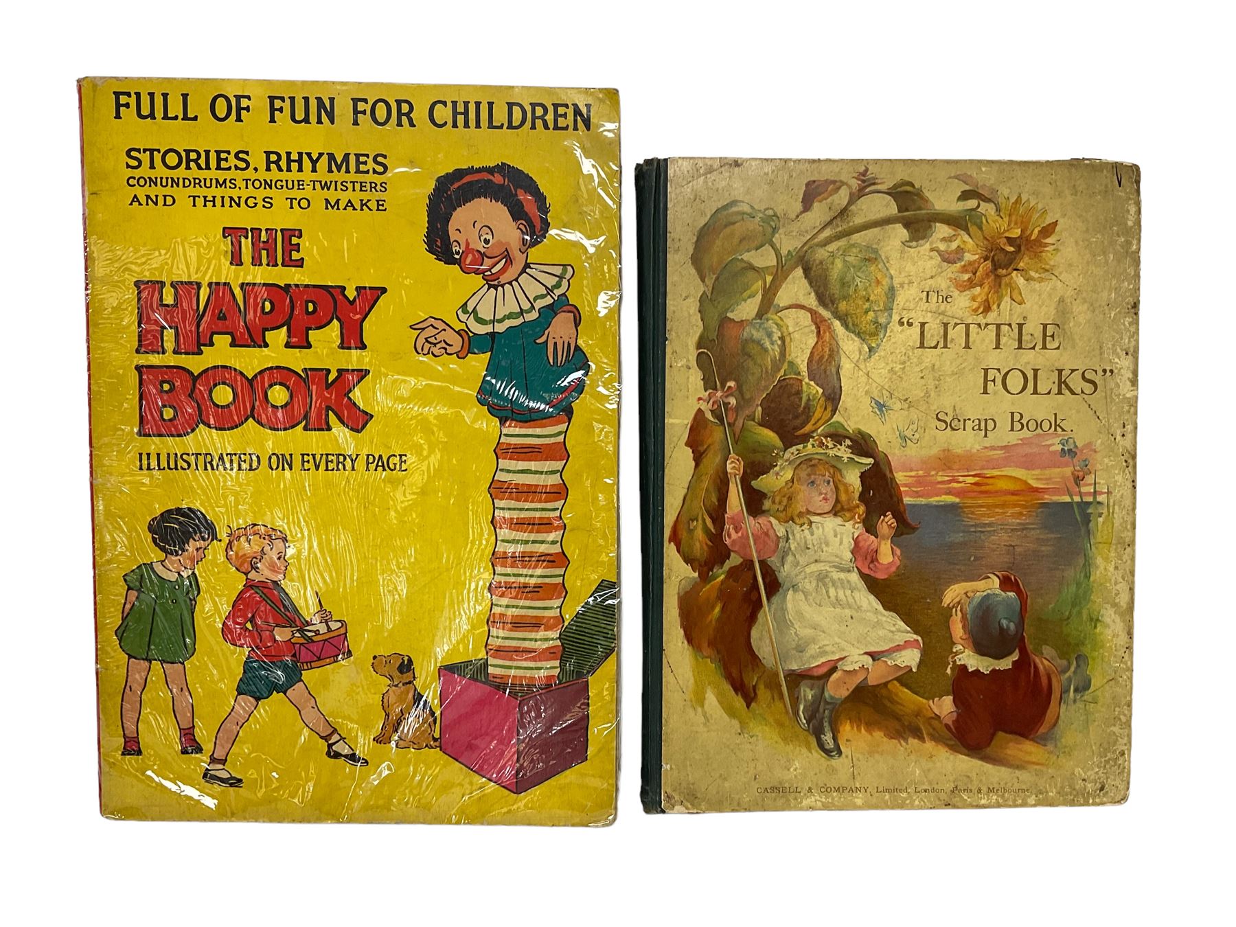 Two children's books - The Happy Book with chapter in the style of Louis Wain; and The Little Folks