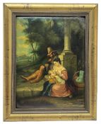 English School (late 19th century): 'Wayside in Italy' Figures with Baby