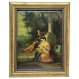 English School (late 19th century): 'Wayside in Italy' Figures with Baby