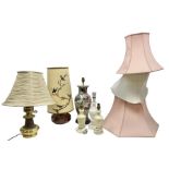 Collection of table lamps to include one of baluster form
