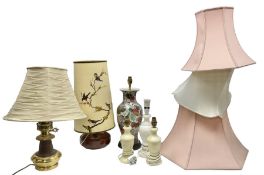 Collection of table lamps to include one of baluster form