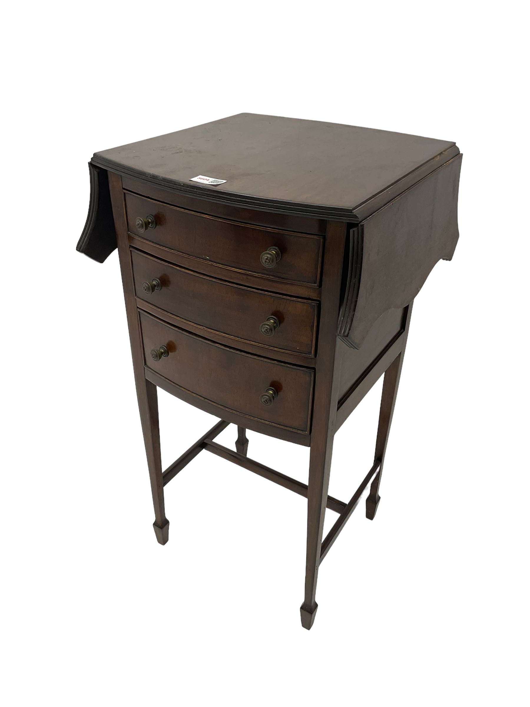 20th century mahogany drop leaf lamp table fitted with drawers - Image 2 of 2