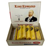 Five sealed packs of Villiger Classic Export Round Cigars and sealed King Edward Cigar housed in Kin