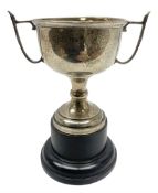 1930's silver twin handled trophy cup