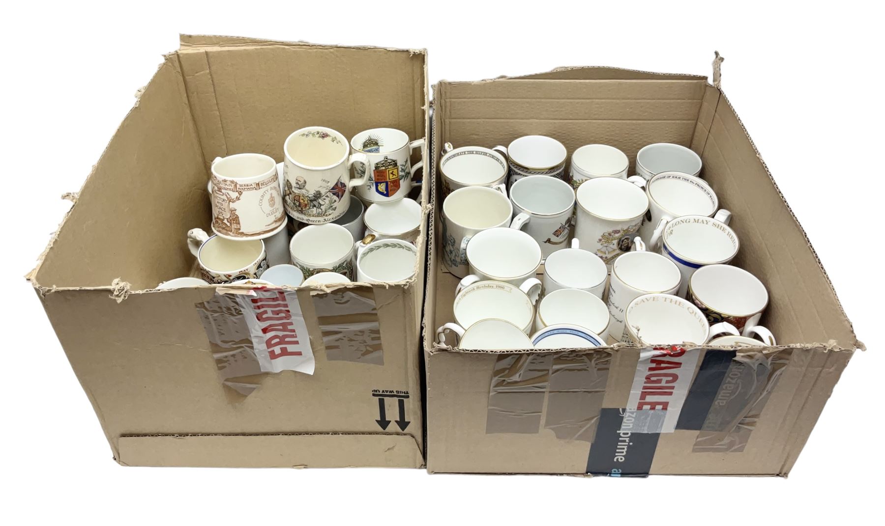 Collection of Victorian and later commemorative mugs