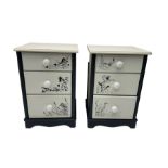 Pair painted bedside chests
