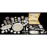 Collection of silver-plated items and other metal wares