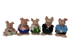 Set of five Wade NatWest money boxes