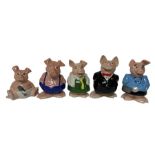 Set of five Wade NatWest money boxes