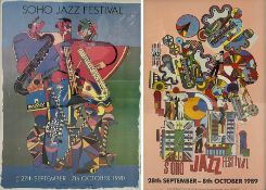 Sir Eduardo Paolozzi CBE RA (Scottish 1924-2005): 'Soho Jazz Festival 1990 and 1989'