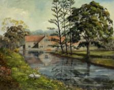 Stan Hepples (British 20th century): North Yorkshire River Scene