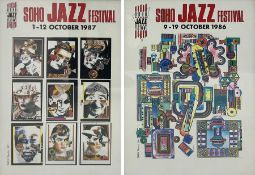 Sir Eduardo Paolozzi CBE RA (Scottish 1924-2005): 'Soho Jazz Festival 1987 and 1986'