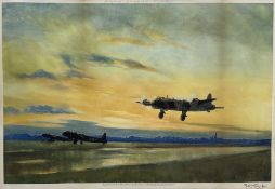 Sir Peter Markham Scott (British 1909-1989): 'Take Off at Dusk' - Bombers