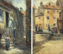J West (British early 20th century): Harker's Buildings and Tate Hill Pier Whitby