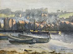 Henry Readman (British 19th/20th century): Cobles Upstream at Whitby