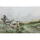 Horace Hammond (AKA James Barclay) (British 1842-1926): Figures on Country Lane