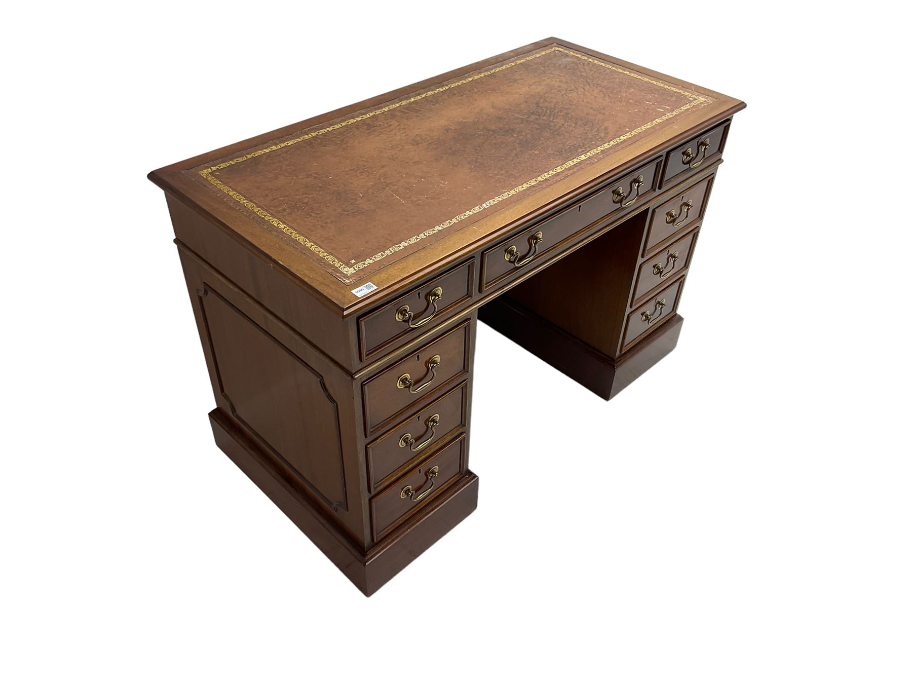 Georgian design mahogany twin pedestal desk - Image 6 of 6
