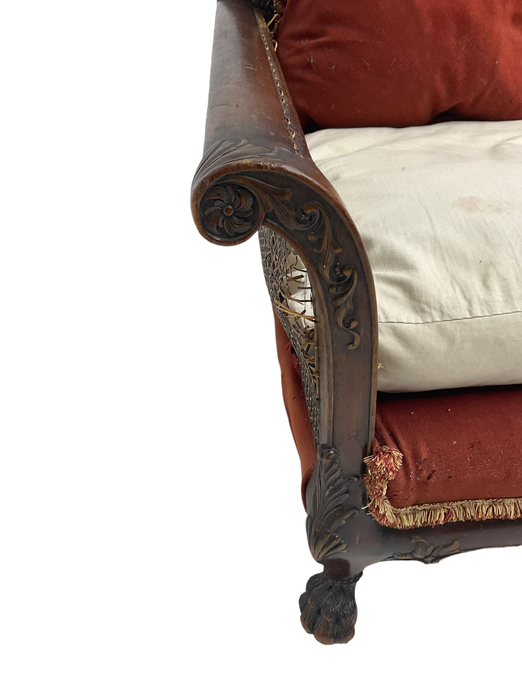 Early 20th century bergere three seat settee - Image 6 of 11