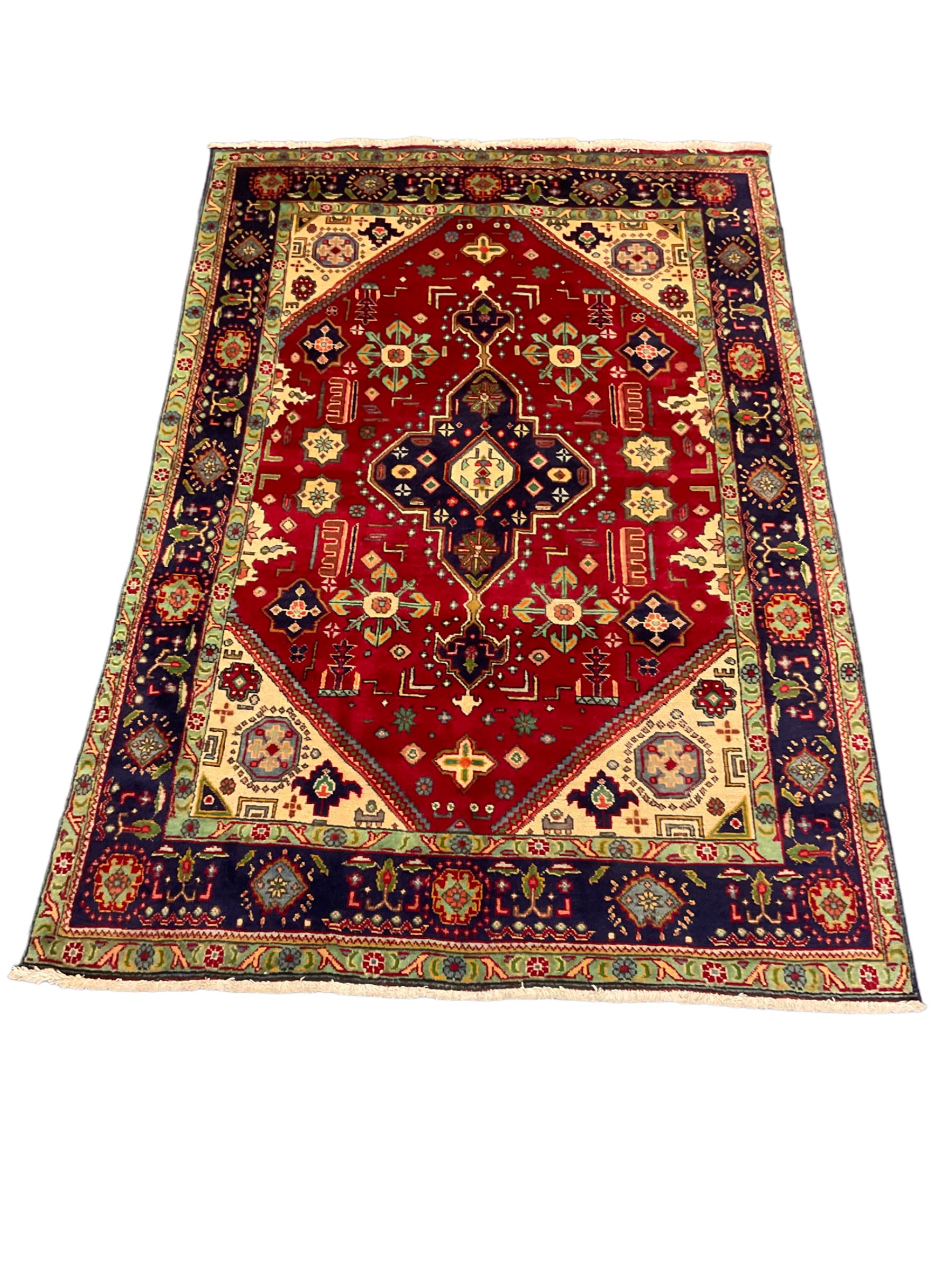 Qashqai red and blue ground rug