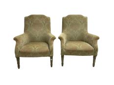 Pair Edwardian design armchairs