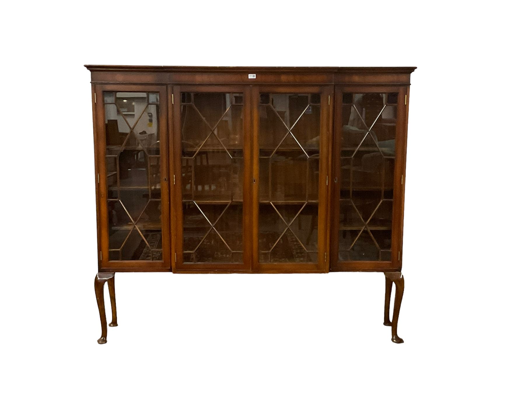 Georgian design mahogany breakfront bookcase - Image 3 of 4