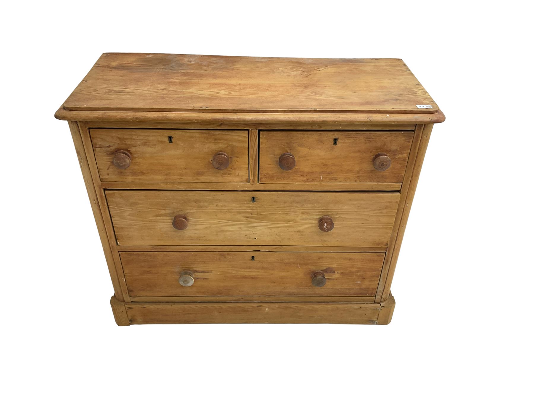 Late 19th century pine chest - Image 2 of 6