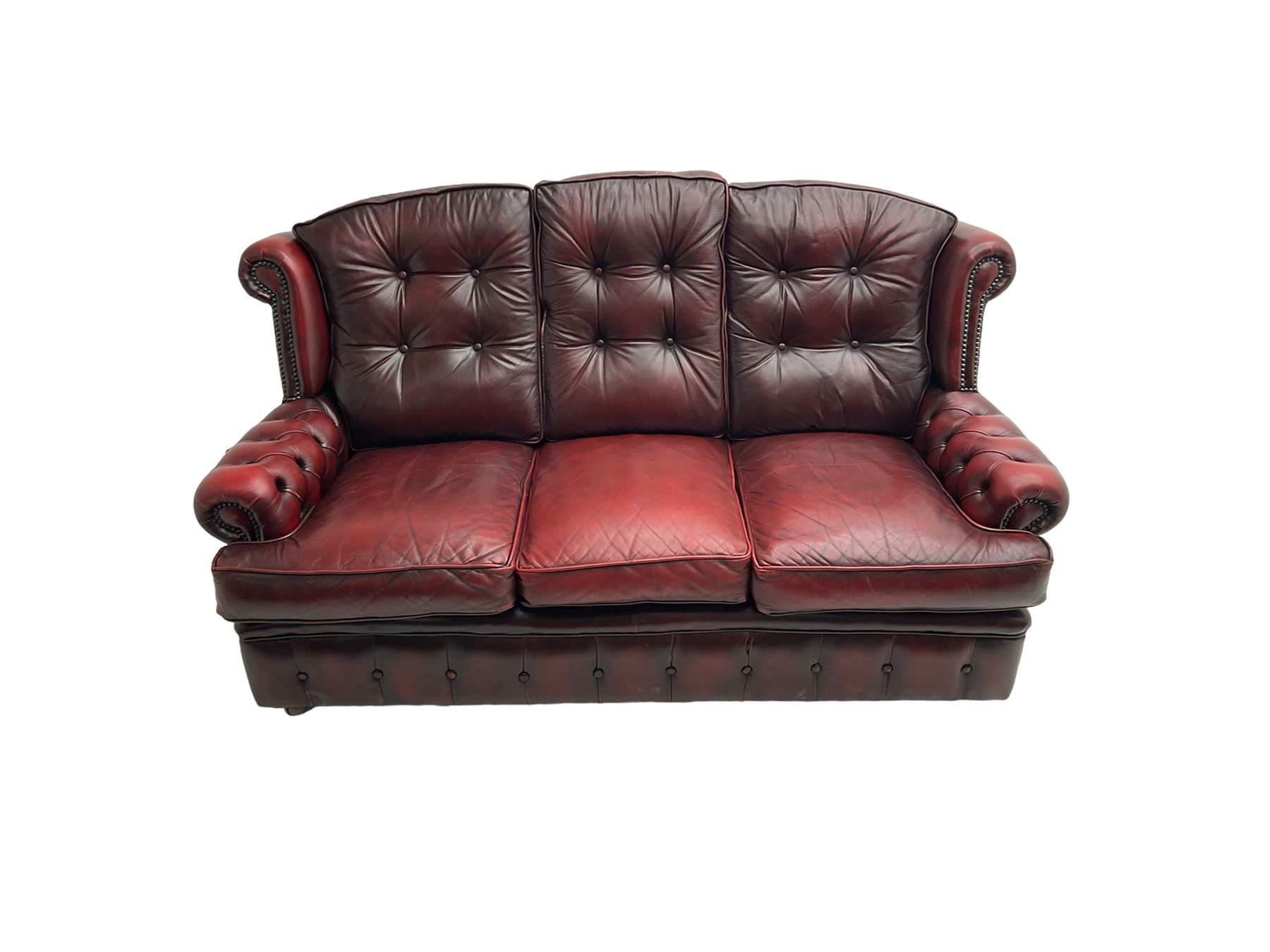 Mid-20th century three seat wing back sofa - Image 11 of 14