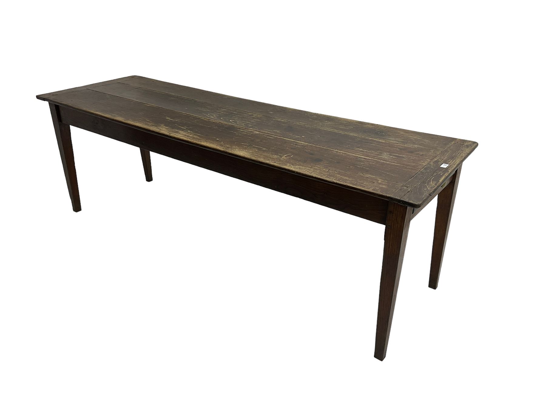 Large 19th century oak refectory table - Image 3 of 6