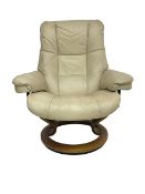Ekornes Stressless - reclining armchair upholstered in cream leather