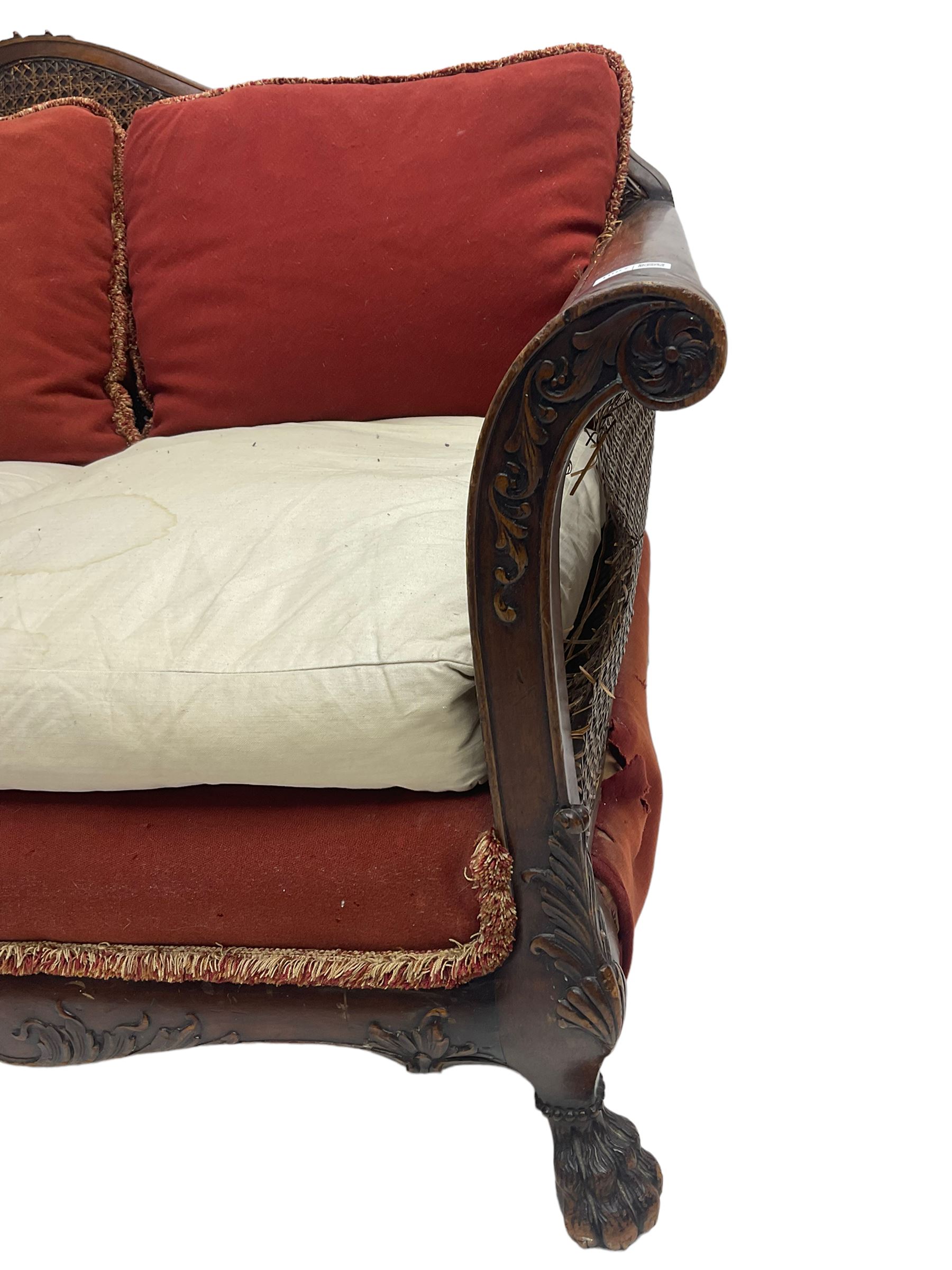 Early 20th century bergere three seat settee - Image 10 of 11