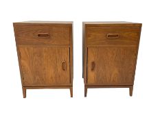 Pair Danish teak bedside cabinets