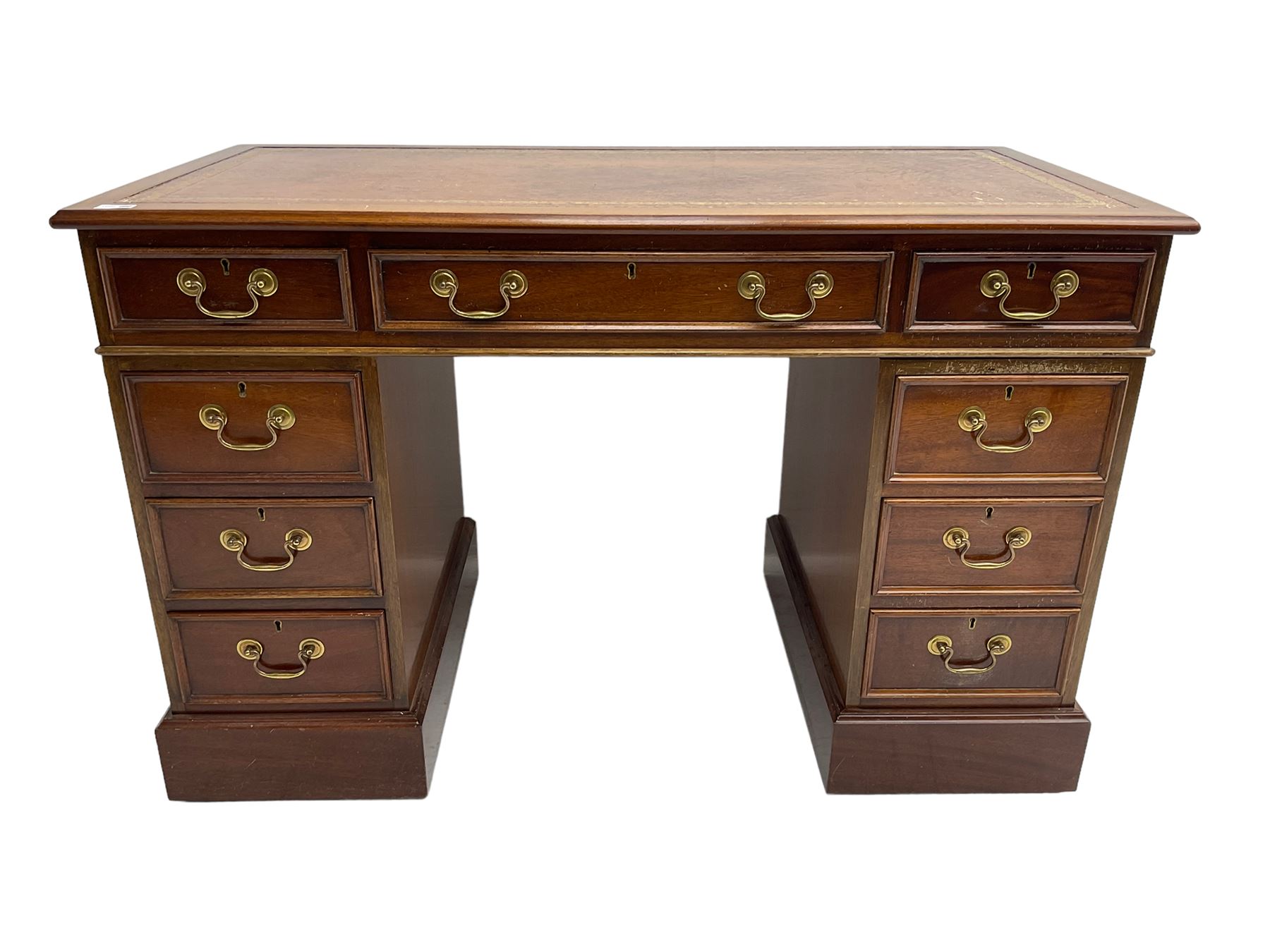 Georgian design mahogany twin pedestal desk