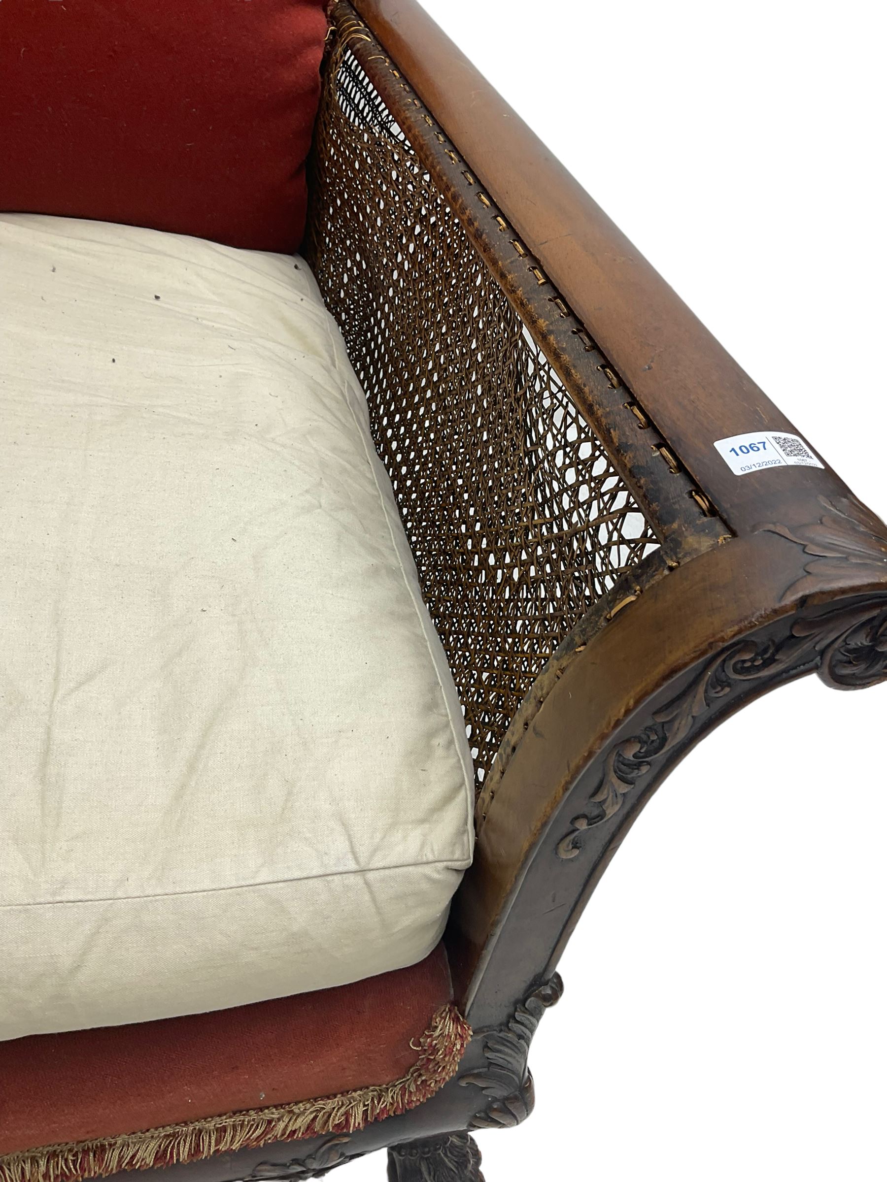 Early 20th century bergere three seat settee - Image 9 of 11