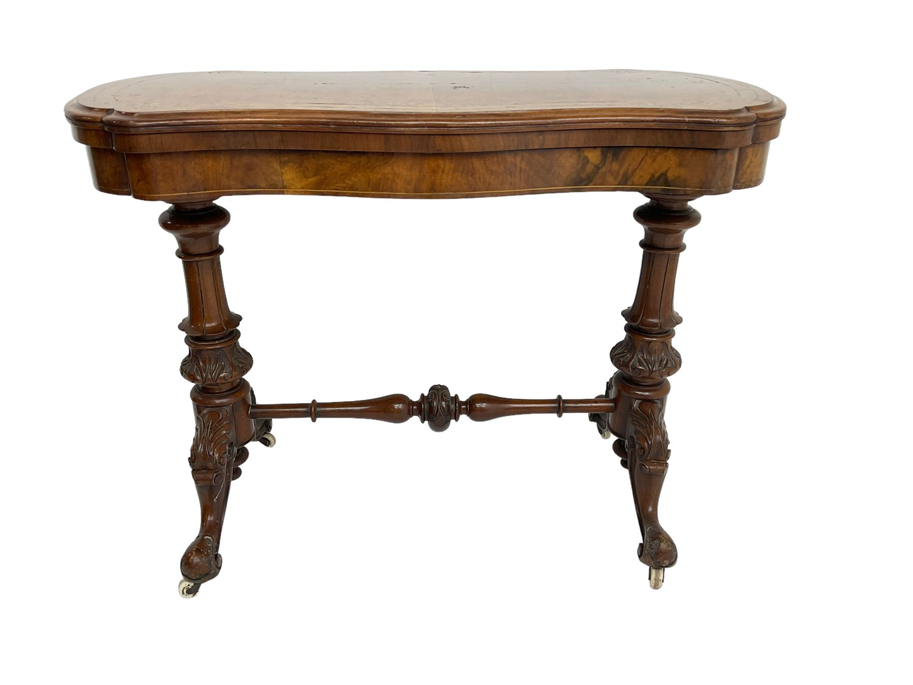 Late 19th century figured walnut card table - Image 3 of 7