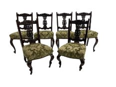 Set six (4+2) late 19th century mahogany dining chairs