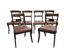 Set four late regency mahogany dining chairs
