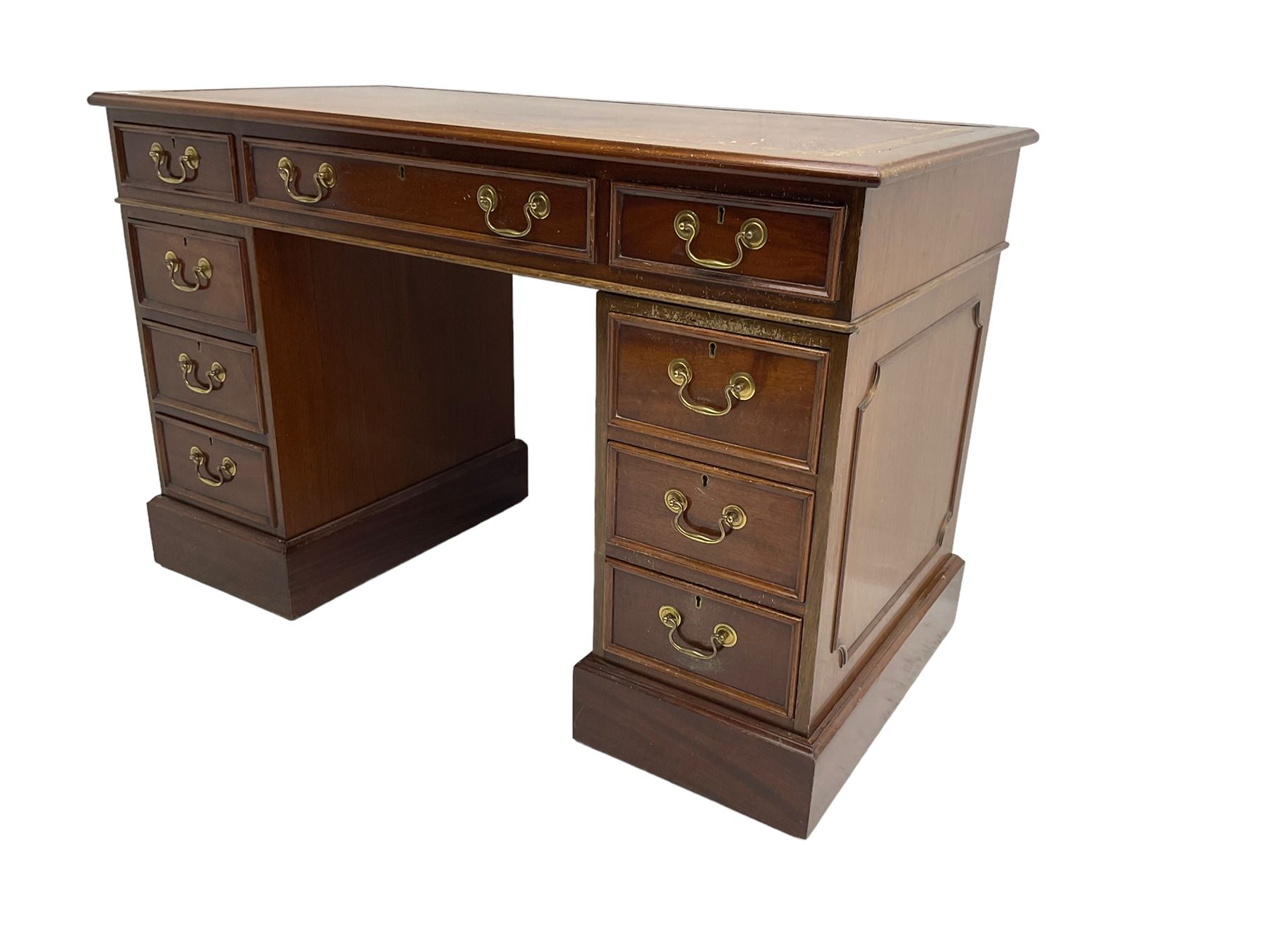 Georgian design mahogany twin pedestal desk - Image 3 of 6