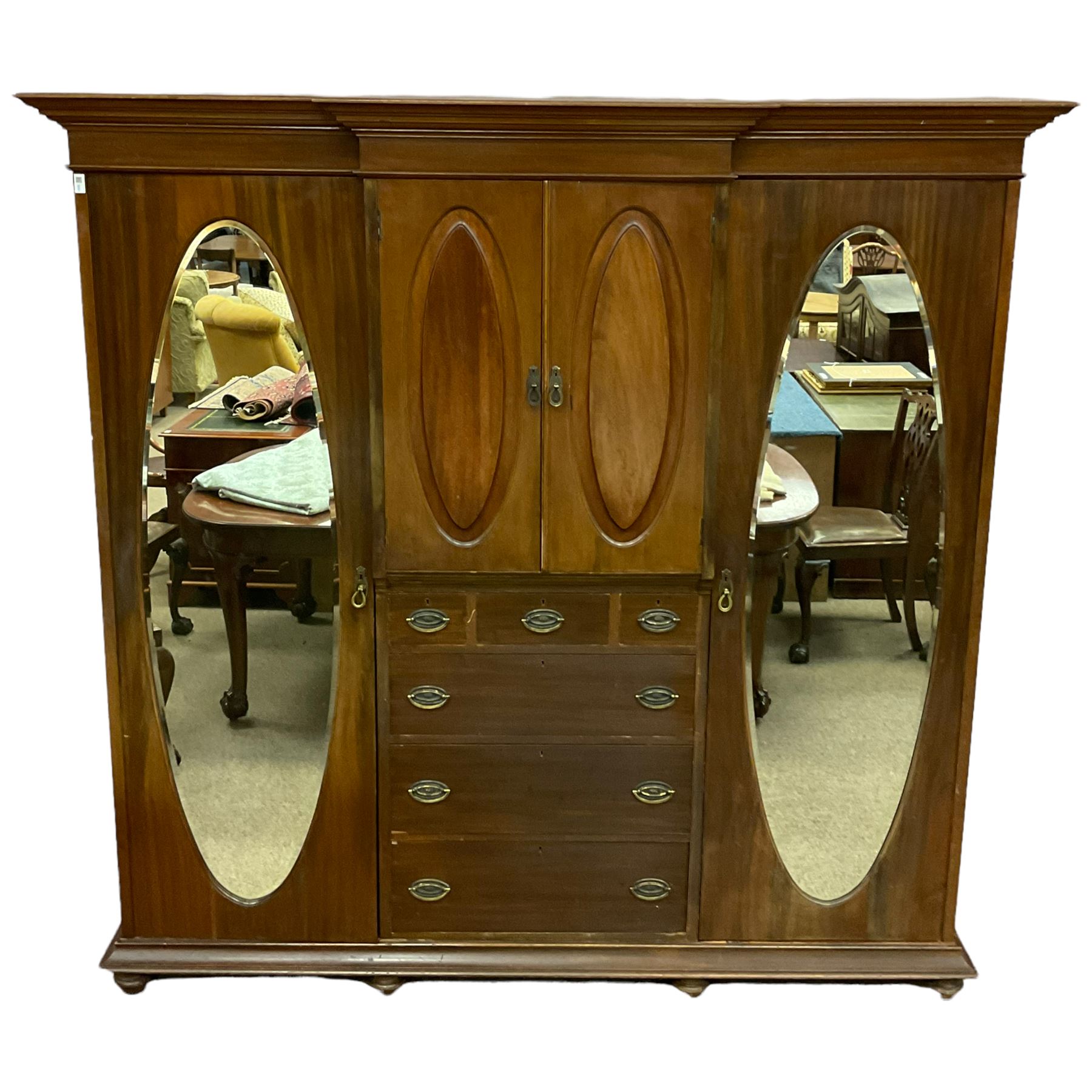 Edwardian mahogany wardrobe - Image 5 of 5