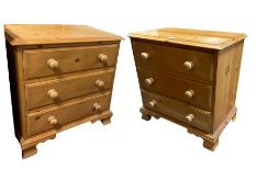 Pair pine bedside chests