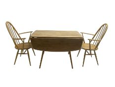 Ercol - elm and beech '383 drop-leaf dining table'