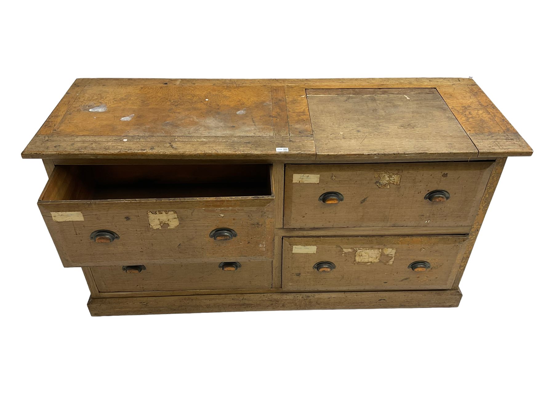 19th century rustic pine chest - Image 5 of 5