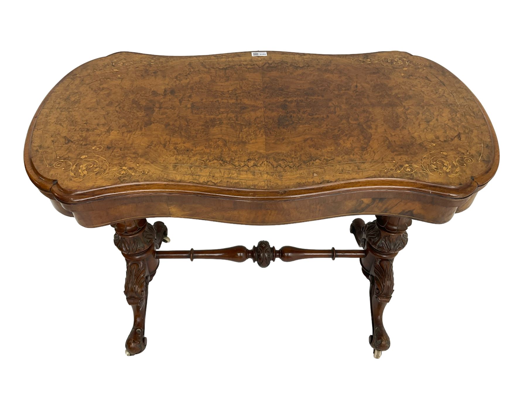 Late 19th century figured walnut card table - Image 7 of 7