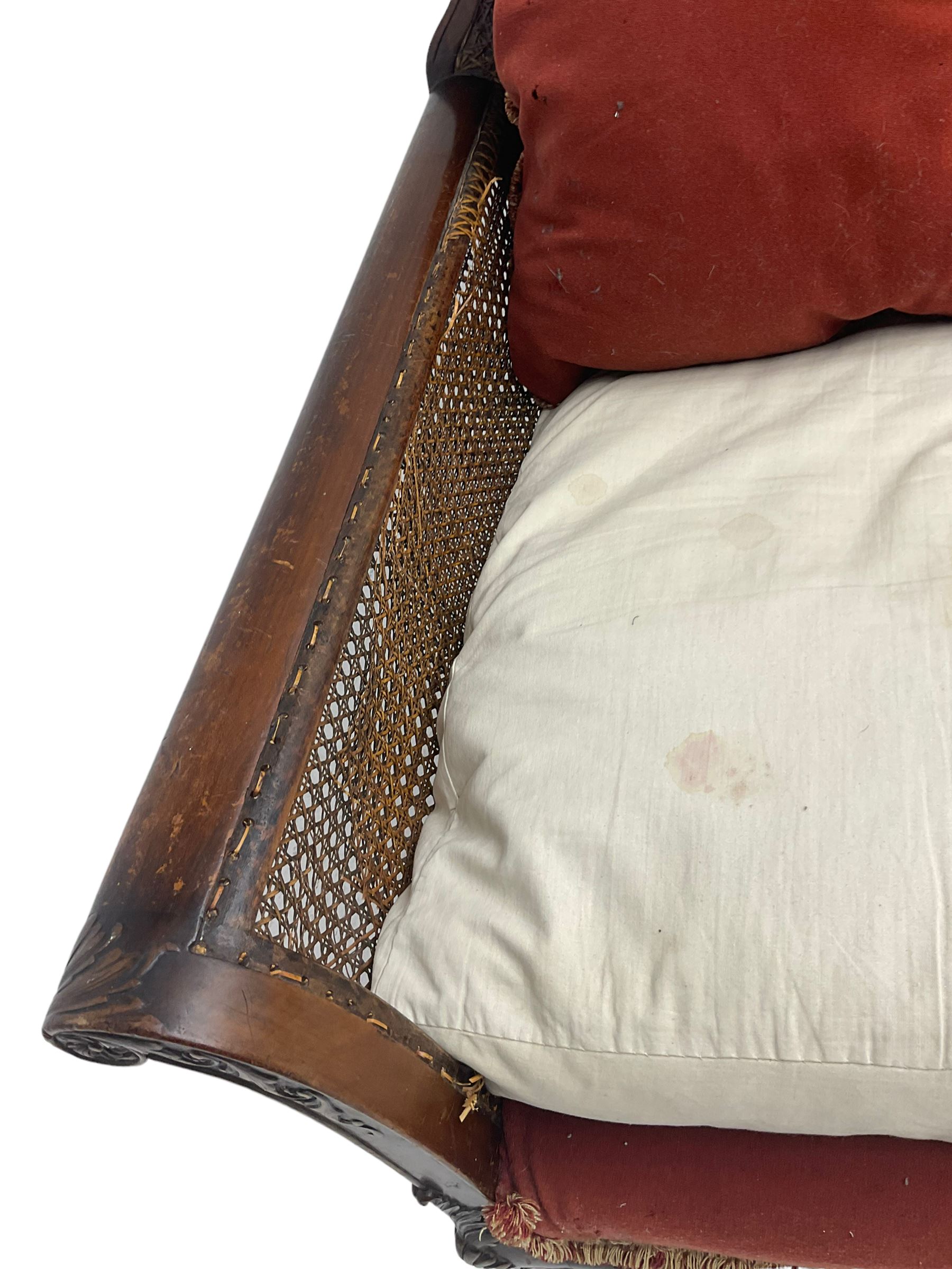 Early 20th century bergere three seat settee - Image 8 of 11