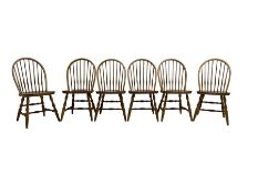 Set six beech dining chairs