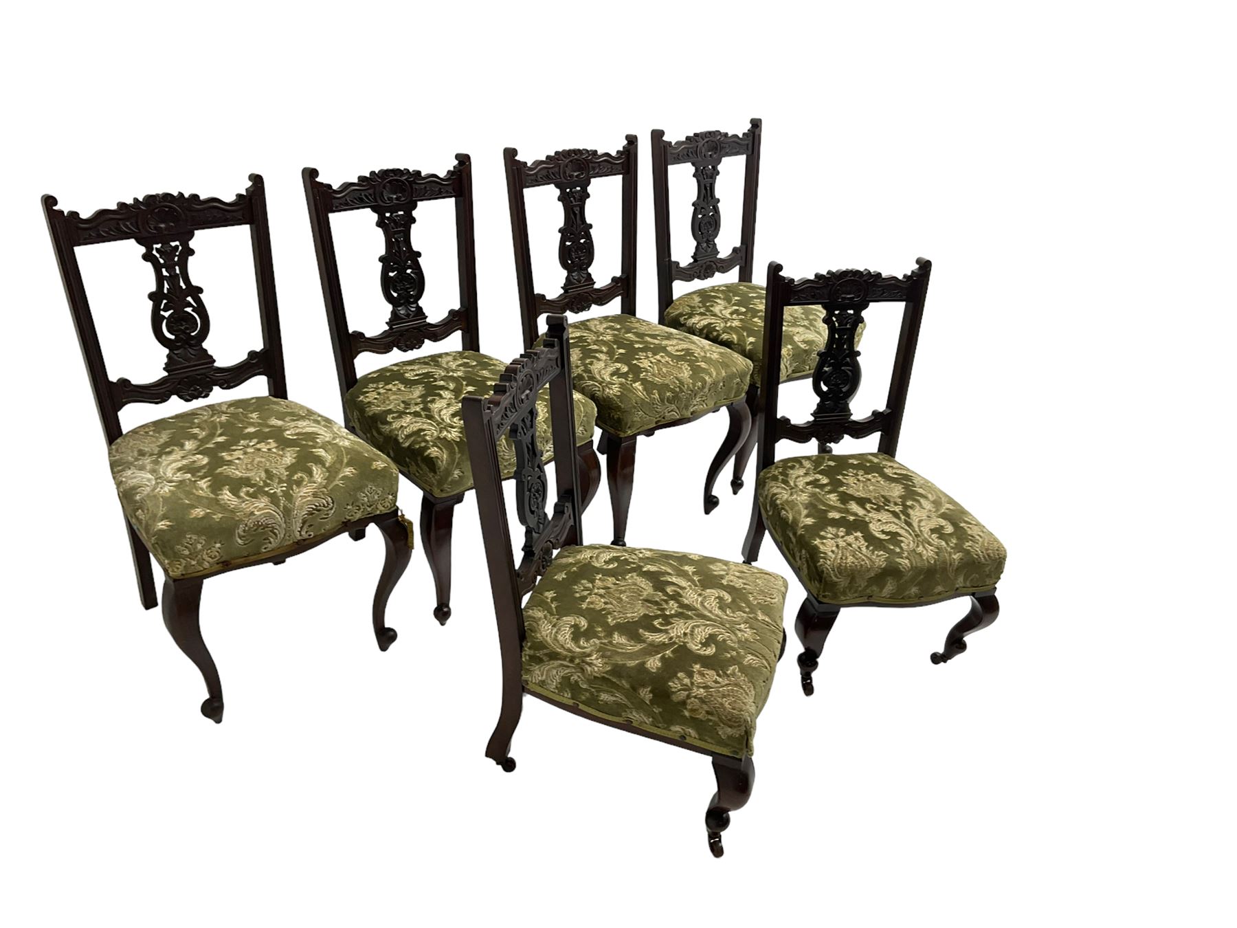 Set six (4+2) late 19th century mahogany dining chairs - Image 3 of 7